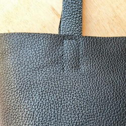 【姫路レザー】A4がしっかり入るノーブルトートバッグ（手縫い/シンプル/肩掛け/メンズ/レディース/仕事）ブラック 8枚目の画像