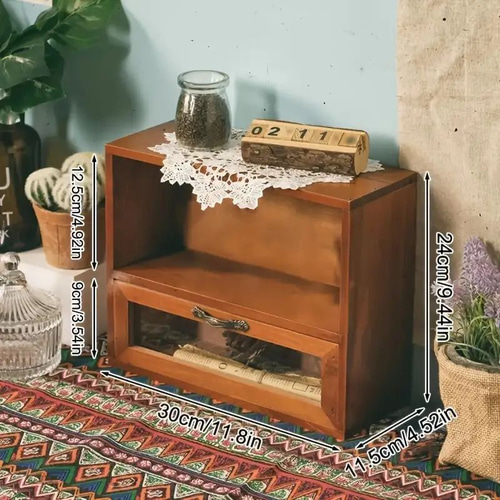 卓上 収納ボックス 収納ケース 木製 オープンキャビネット 収納ラック