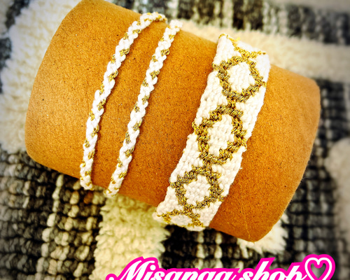 シンプルダイヤ柄 チェーン風2連 ミサンガ アンクレット ブレスレット