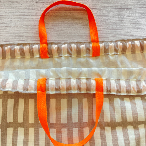 入園入学4点セット ネオンカラー 北欧調格子柄 レッスンバッグ 上履き