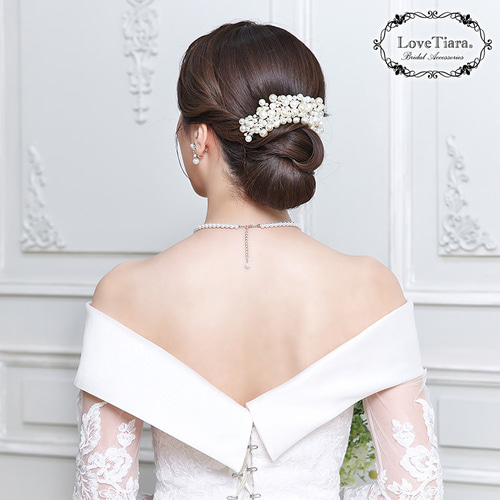 結婚式に！ オーダー ヘアアクセ ♡ ヘッドドレス【パールボンネ】H-188|花嫁 ウエディング 結婚式