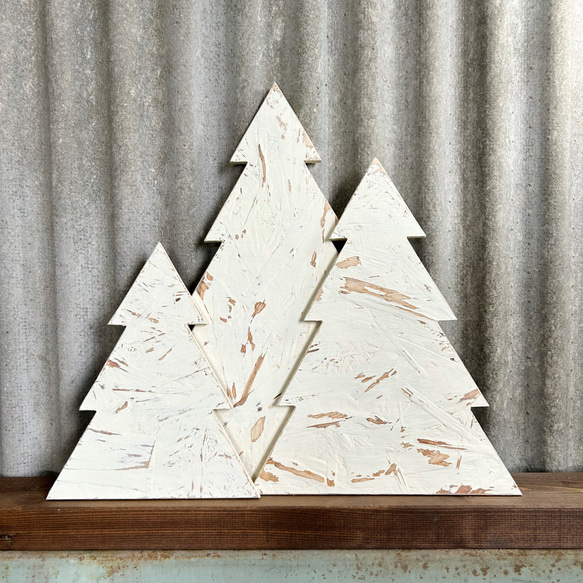 受注製作】木製 クリスマスツリー 40cm 立てかけ ヴィンテージ