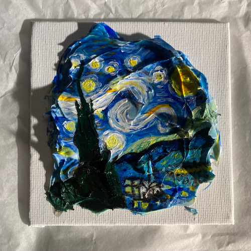 ゴッホ 星月夜 テクスチャーアート 絵画 laméアトリエ 通販