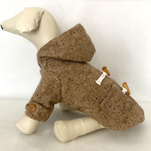 ハンドメイド　ダッフルコート　オーダー小型犬 型紙】犬服 ダッフルコート(裏付き仕様) 型紙 haco 通販