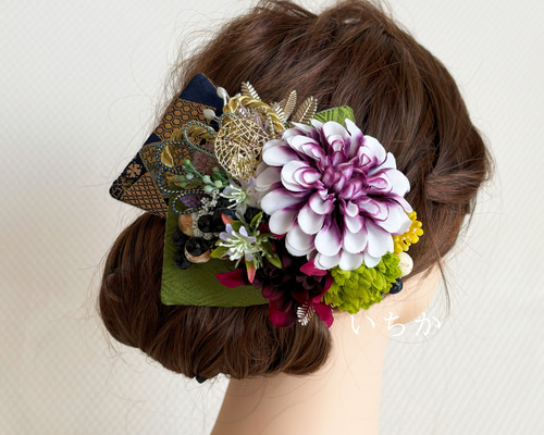 リボンヘッドドレス章龍（M002）和装髪飾り 成人式用髪飾り 成人式ヘア