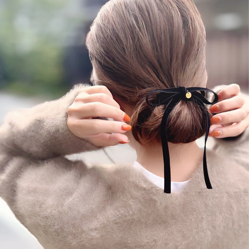 ✨卒園式・入学式にも✨* coco vanilla* ベロアリボン ポニーフック