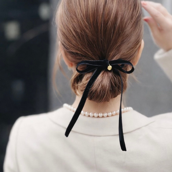 ✨卒園式・入学式にも✨* coco vanilla* ベロアリボン ポニーフック