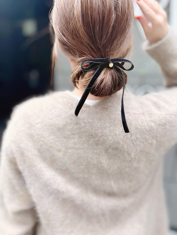 * coco vanilla* ベロアリボン ポニーフック 8枚目の画像