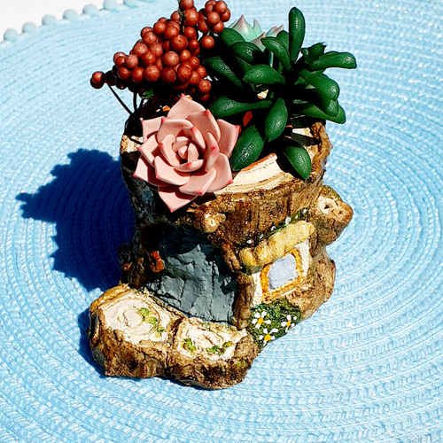 モルタル造形鉢 おとぎの森のお家 その他インテリア雑貨 空ちゃんの