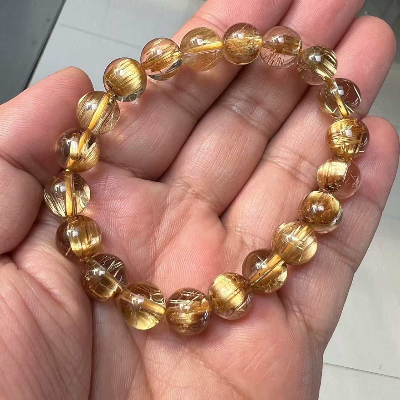 ⭐︎【天然】タイチンルチルクオーツ ブレスレット 9.5mm 25.2g