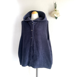 新作❤️春の寒暖差にちょうどいい❤️フードか可愛いメルトンベスト❤️ネイビーグレー❤️色変更可能❤️SML(2〜3Ｌ) 8枚目の画像