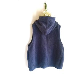 新作❤️春の寒暖差にちょうどいい❤️フードか可愛いメルトンベスト❤️ネイビーグレー❤️色変更可能❤️SML(2〜3Ｌ) 7枚目の画像