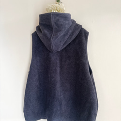 新作❤️春の寒暖差にちょうどいい❤️フードか可愛いメルトンベスト❤️ネイビーグレー❤️色変更可能❤️SML(2〜3Ｌ) 9枚目の画像