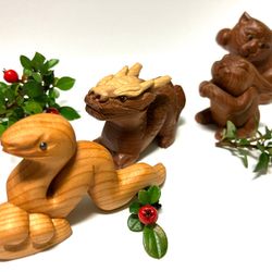 再販　干支飾り　雲と福巳　木彫りのお正月飾り　お正月ハンドメイド2025 10枚目の画像