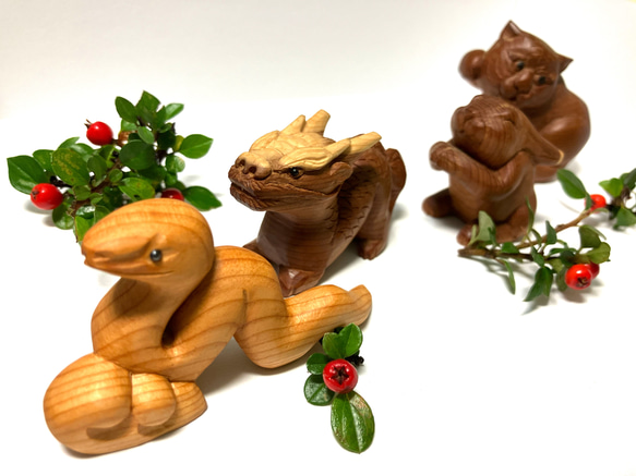 再販　干支飾り　雲と福巳　木彫りのお正月飾り　お正月ハンドメイド2025 10枚目の画像