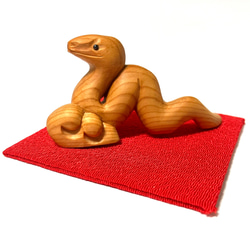 再販　干支飾り　雲と福巳　木彫りのお正月飾り　お正月ハンドメイド2025 3枚目の画像