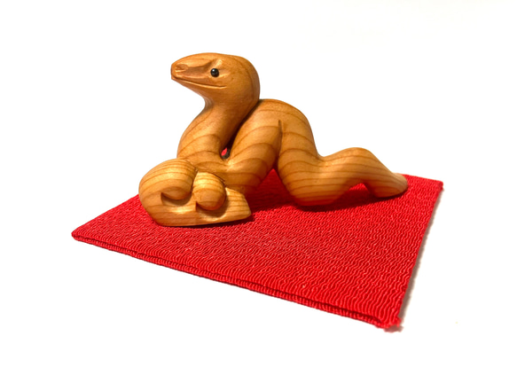 再販　干支飾り　雲と福巳　木彫りのお正月飾り　お正月ハンドメイド2025 3枚目の画像