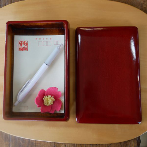 【美品】「母」 後藤塗 四方膳 2客 香川漆器 一枚板くり抜き （527B①） 香川漆器 【砥部工房 からくさ】