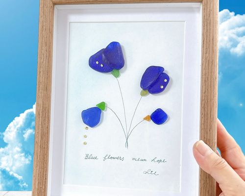 専用　シーグラスアート　3点おまとめ シーグラスアート NO.87 『botanical』の通販 by miiiiiko's