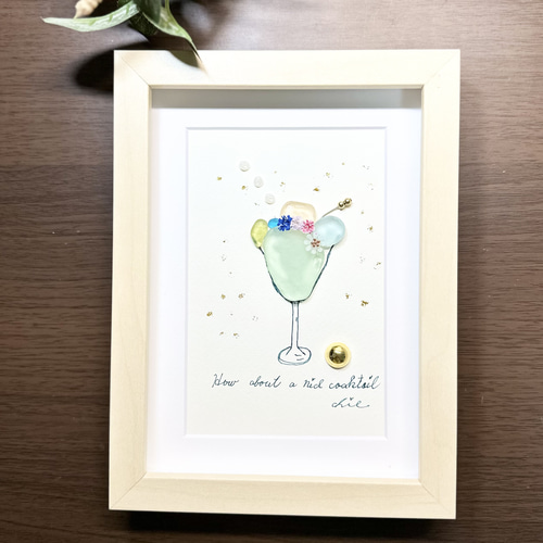 シーグラスアート no.21 『シャディレディ(グリーンのカクテル