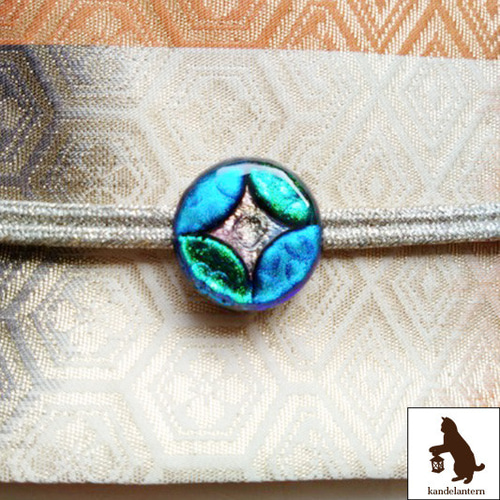 ダイクロガラスのアクセサリー（七宝文様1）Dichroic glass