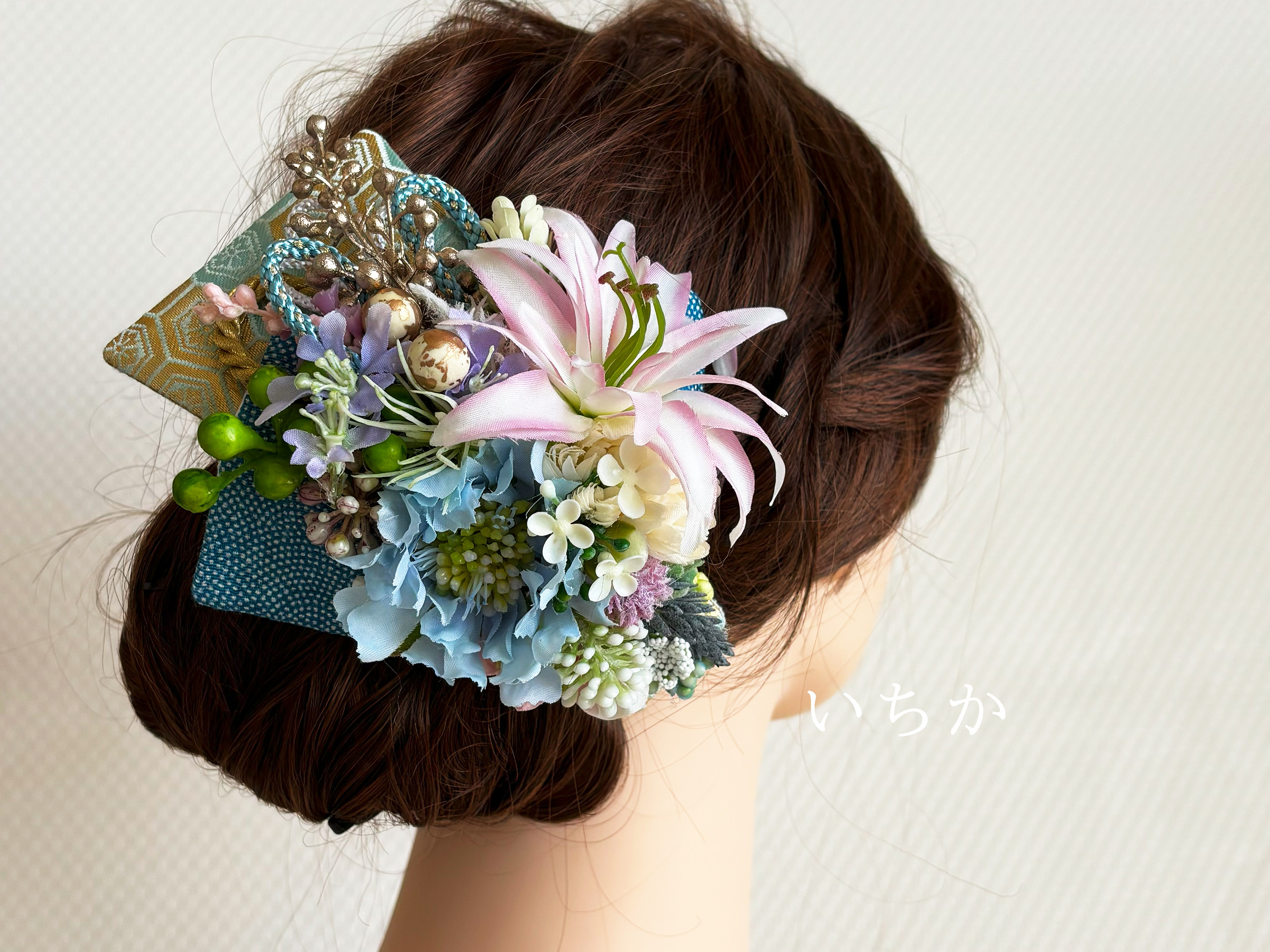 リボンヘッドドレス逢龍（M005）和装髪飾り 成人式用髪飾り 成人式ヘア飾り 振袖用髪飾り 振袖 袴 打掛 卒業式