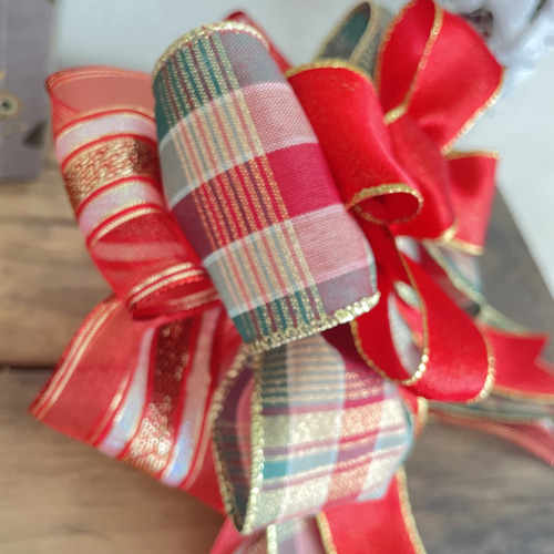 クリスマスふわふわおっきめリボン【1276】 クリスマスふわふわおっきめリボン【1276】