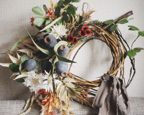 ◾️ユーカリ アレンジメント 造花 ◾️シャビー ナチュラルリース