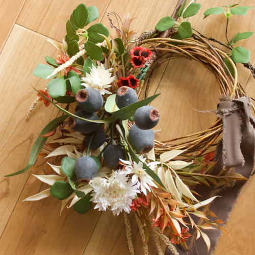 ◾️ユーカリ アレンジメント 造花 ◾️シャビー ナチュラルリース