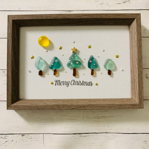 ★専用★ꫛꫀꪝ✧‧˚シーグラスアート クリスマス雑貨 インテリア シーグラスアート 海の宝石 インテリア雑貨 壁掛け 置物 北欧