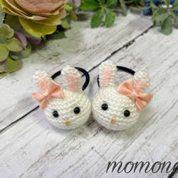 うさぎのヘアゴム（リボン_黄緑） ヘアゴム momonoki 通販 2255703