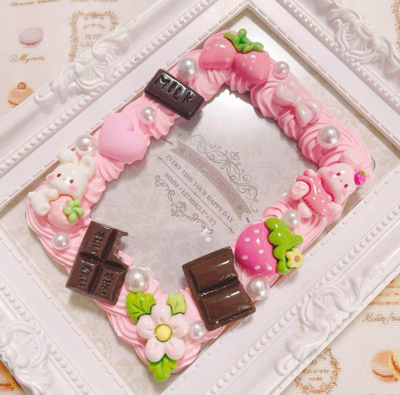 小物ケース 中 ホイップデコ くまチョコ 133.小物入れ❤︎ホイップデコ
