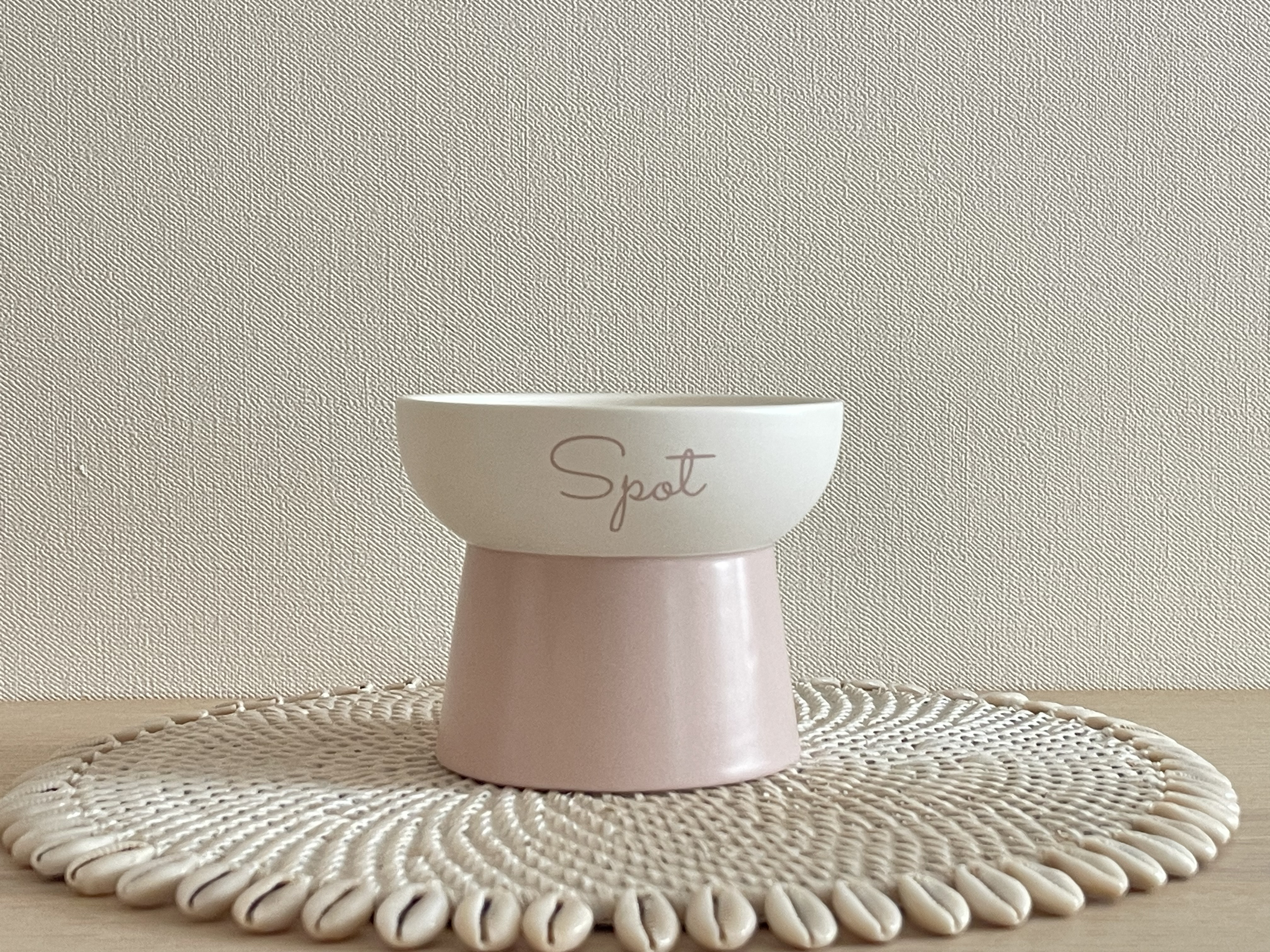 名入りペットフードボウルM⭐︎アッシュピンク/ personalized food bowl for pets