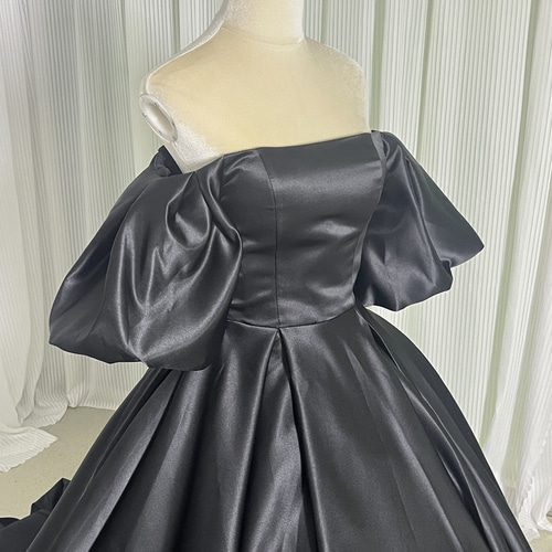 送料無料！カラードレス パーティードレス オフショルダー 編み上げ