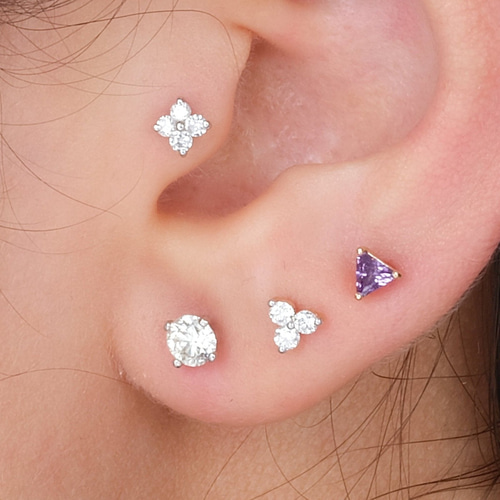 16G 18G 20G 14K金 ゴールド Cz ヘリックス 軟骨 トラガス コンク