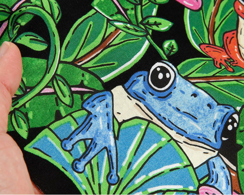 動物柄 カラフル カエル 生地 コットン100％シーチング Colorful Frog