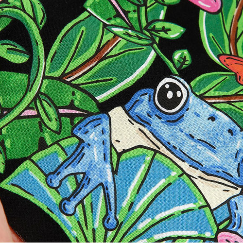 動物柄 カラフル カエル 生地 コットン100％シーチング Colorful Frog