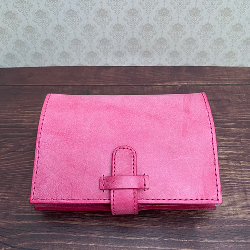 ロロマレザー　ピンク　バイブルサイズ　システム手帳　牛革　本革　レザー ロロマレザー ピンク バイブルサイズ システム手帳 牛革 本革