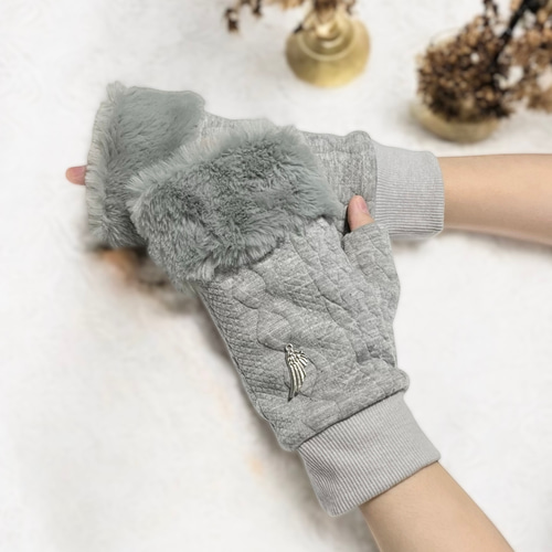 ふわり優しい肌触り【アームウォーマー】柔らかいエコファーとアラン