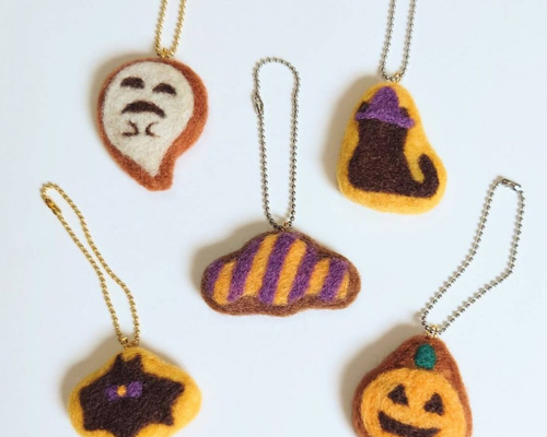 ハロウィンクッキー5種セット 羊毛フェルト 羊毛フェルト もも 通販