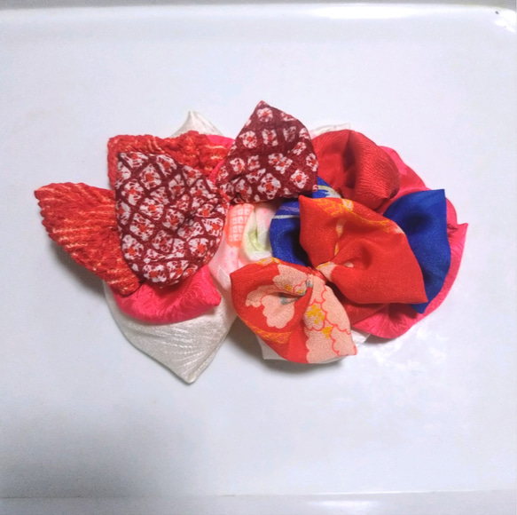 七五三・髪飾り・ヘッドドレス・アンティーク着物・古布・成人式