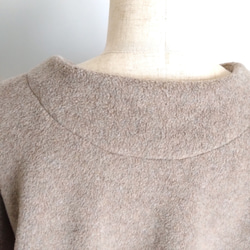 再販 × 38！ メルトンフリースのカーディ  温かくて軽くて洗える冬のはおり  杢ベージュ 13枚目の画像