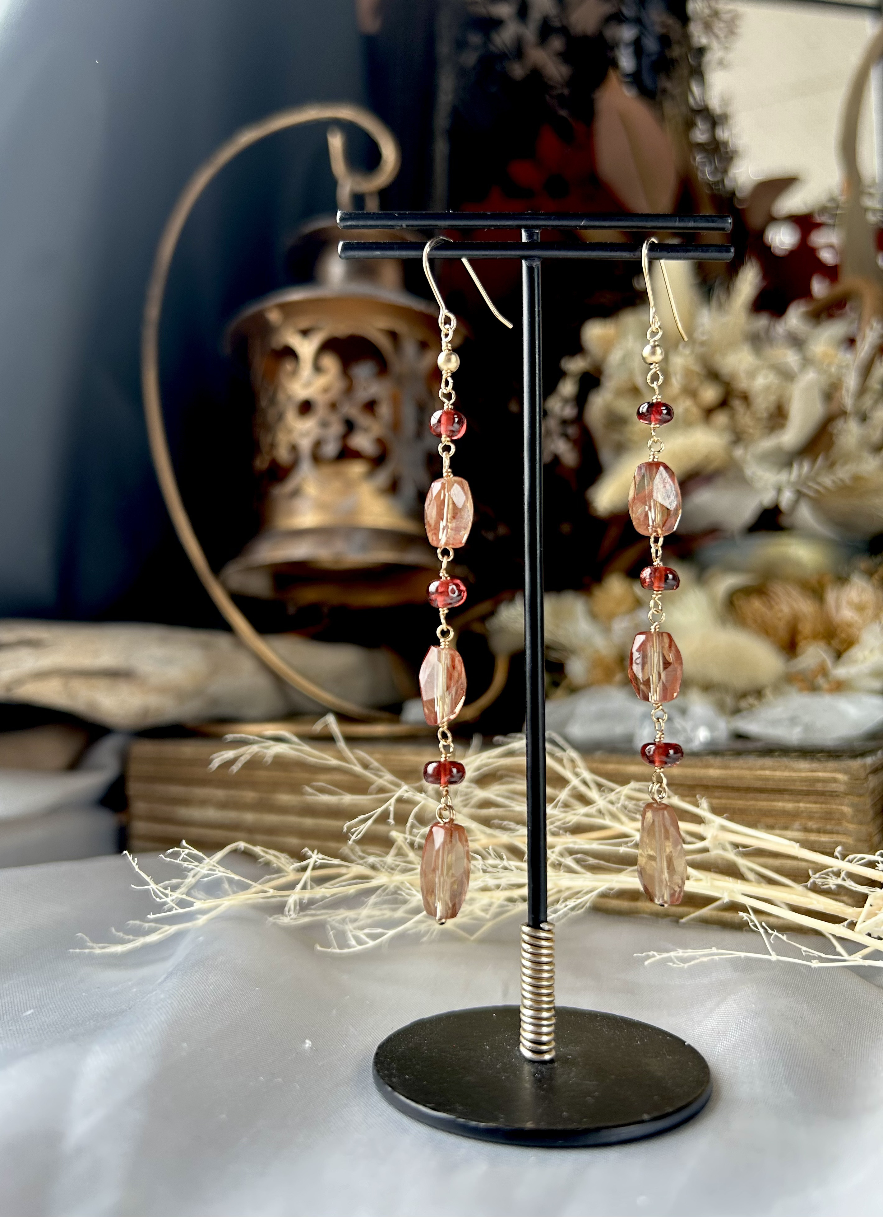 【comète gemme-宝石彗星-】シリーズ  14kgf アンデシン ロングピアス