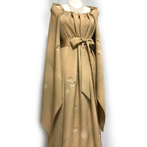 正絹】着物リメイク 訪問着ドレス&ショールのセット／キャミワンピース