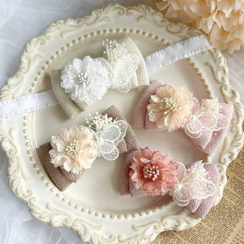 4リボンとバンドカラーが選べる/ 淡色 ベビー袴 ヘアバンド ヘアバンド