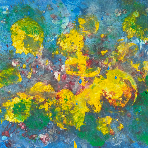 抽象画 【水中花】 原画 絵画 アート アクリル画 インテリア