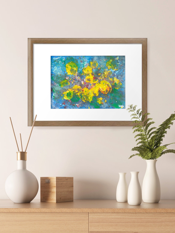 優れた品質 【水中花】 抽象画 原画 インテリア アクリル画 アート 絵画 絵画