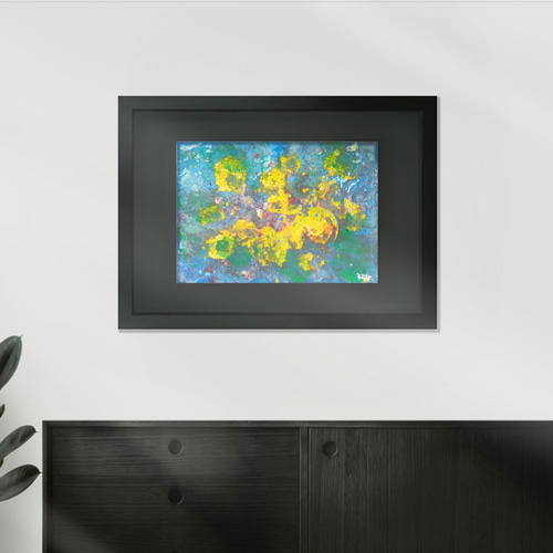 抽象画 【水中花】 原画 絵画 アート アクリル画 インテリア