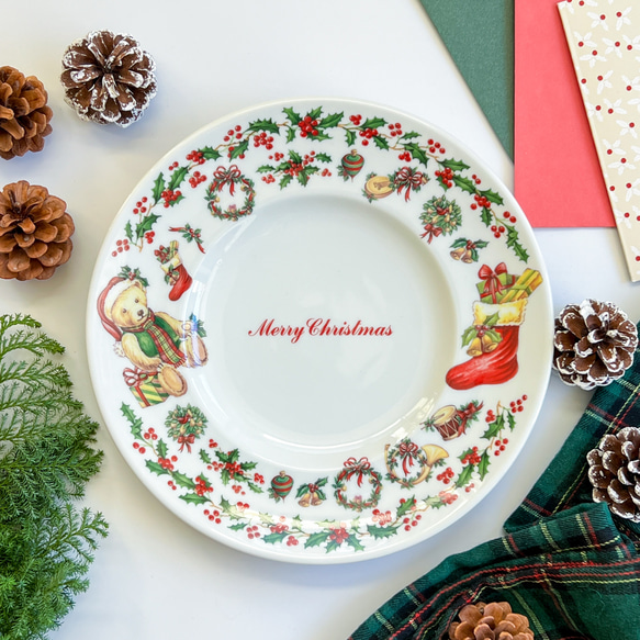 クリスマスプレート Merry Christmas クリスマスモチーフプレート 24.5