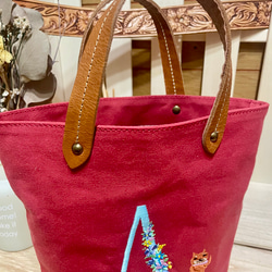 柴犬とアルファベット刺繍の小さめトートバッグ 5枚目の画像